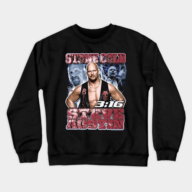 Stone Cold Steve Austin 316 Collage Crewneck Sweatshirt by Holman